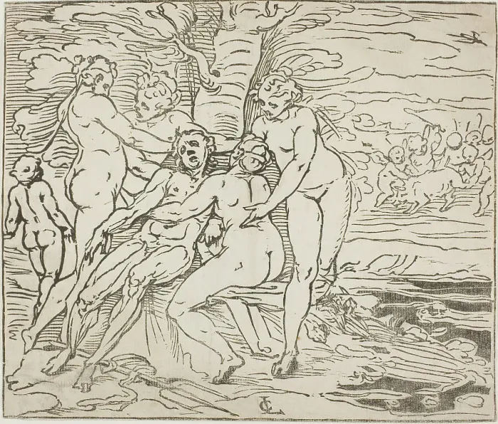 Framed Print : Venus Mourning the Death of Adonis, ca. 1562-63. Creator: Luca Cambiaso
