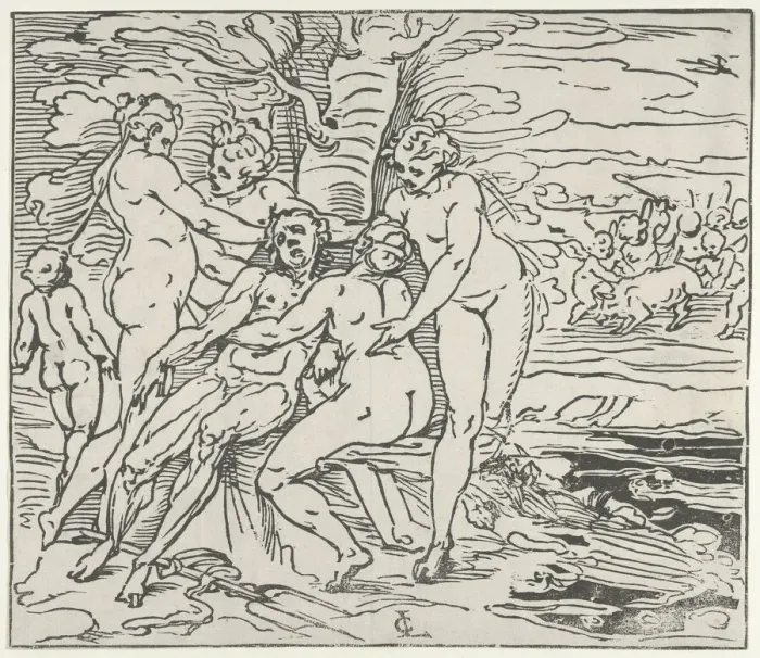 Framed Print : Venus and the Nymphs Lamenting the Death of Adonis, 1560-65. Creator: Luca Cambiaso Framed Print : Venus and the Nymphs Lamenting the Death of Adonis, 1560-65. Creator: Luca Cambiaso