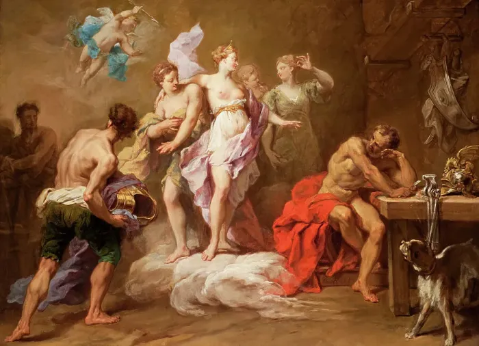 Framed Print : Venus Ordering Arms from Vulcan for Aeneas (image 1 of 2), 1717. Creator: Jean Restout Framed Print : Venus Ordering Arms from Vulcan for Aeneas (image 1 of 2), 1717. Creator: Jean Restout