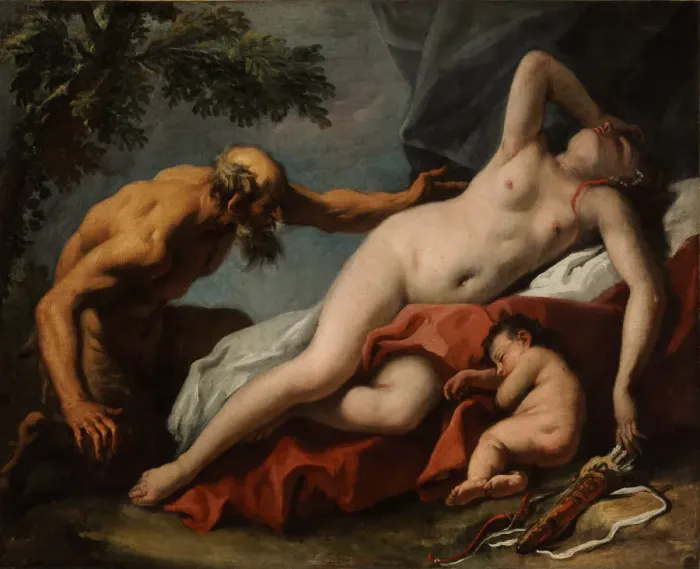 Framed Print : Venus and Satyr. Artist: Ricci, Sebastiano (1659-1734) Framed Print : Venus and Satyr. Artist: Ricci, Sebastiano (1659-1734)