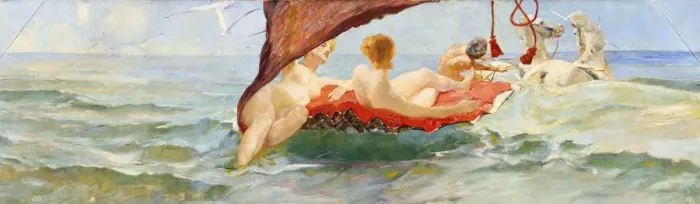 Framed Print : Venus in the shell carriage. Part of the wall decoration of the Villa Albers, 1884-1885 Framed Print : Venus in the shell carriage. Part of the wall decoration of the Villa Albers, 1884-1885