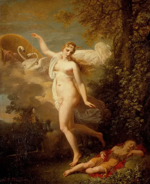 Framed Print : Venus and a Sleeping Cupid, c1810. Creator: Jean-Baptiste Mallet Framed Print : Venus and a Sleeping Cupid, c1810. Creator: Jean-Baptiste Mallet