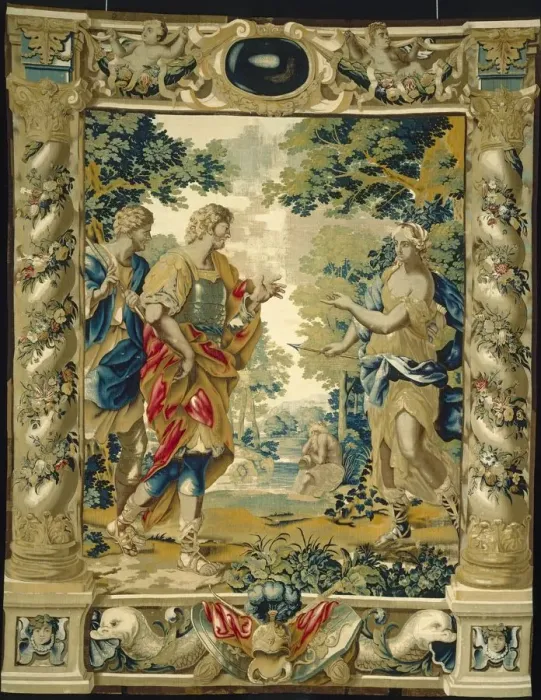 Framed Print : Venus tells Aeneas and his friend Achates to go to Carthage, 1679 Framed Print : Venus tells Aeneas and his friend Achates to go to Carthage, 1679