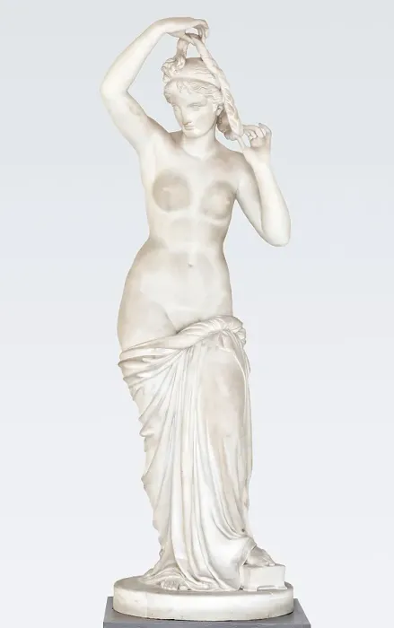 Framed Print : Venus tying up her hair, c1842. Creator: Herman Wilhelm Bissen Framed Print : Venus tying up her hair, c1842. Creator: Herman Wilhelm Bissen