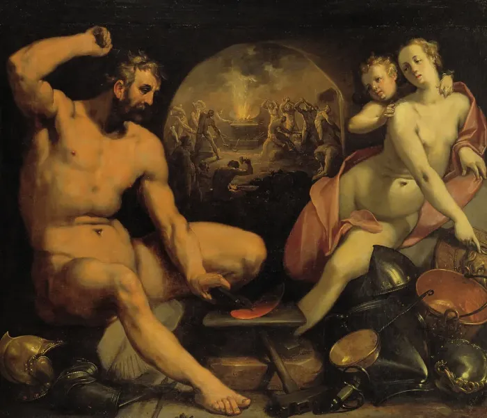 Framed Print : Venus and Vulcan, 1590. Creator: Cornelis Cornelisz van Haarlem Framed Print : Venus and Vulcan, 1590. Creator: Cornelis Cornelisz van Haarlem