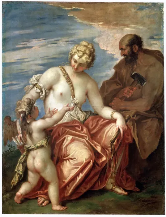 Framed Print : Venus, Vulcan and Cupid, 1700s. Artist: Sebastiano Ricci Framed Print : Venus, Vulcan and Cupid, 1700s. Artist: Sebastiano Ricci