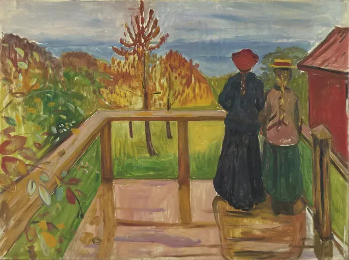 Framed Print : On the Veranda, 1902. Creator: Edvard Munch Framed Print : On the Veranda, 1902. Creator: Edvard Munch