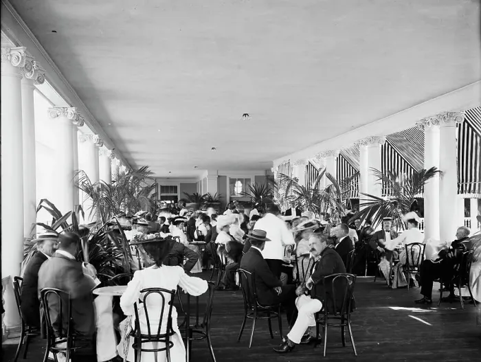 Framed Print : Veranda of The Breakers, Palm Beach, Fla. between 1900 and 1905. Creator: Unknown Framed Print : Veranda of The Breakers, Palm Beach, Fla. between 1900 and 1905. Creator: Unknown