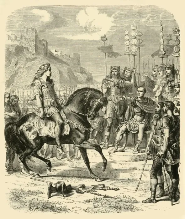 Framed Print : Vercingetorix Before Caesar, 1890. Creator: Unknown Framed Print : Vercingetorix Before Caesar, 1890. Creator: Unknown