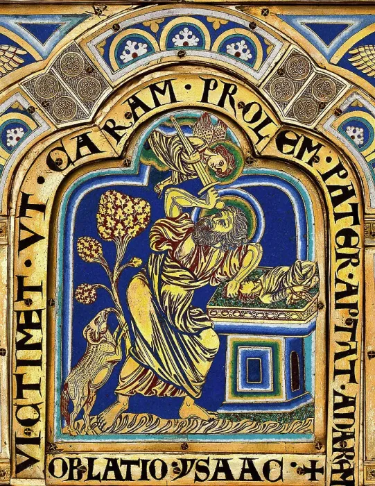 Framed Print : The Verdun Altar: The Sacrifice of Isaac, 1181. Creator: Nicholas of Verdun (ca 1130 / 40-after 1205) Framed Print : The Verdun Altar: The Sacrifice of Isaac, 1181. Creator: Nicholas of Verdun (ca 1130 / 40-after 1205)