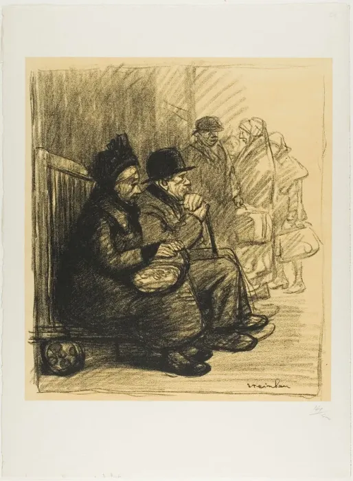 Framed Print : Verdunois at the Gare de l Est Station, 1915  /  17. Creator: Theophile Alexandre Steinlen