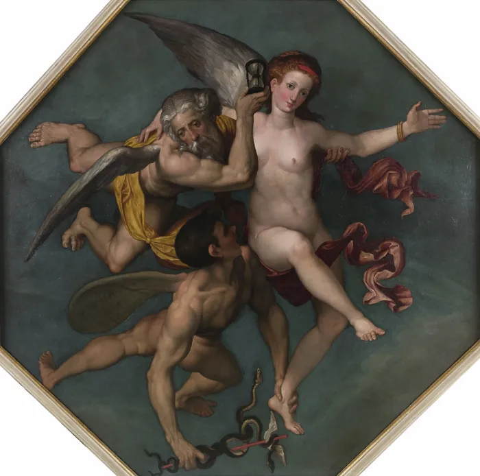 Framed Print : Veritas filia Temporis - Truth is the daughter of Time, 1531-1534. Creator: Caroto, Giovan Francesco (c. 1480-1555) Framed Print : Veritas filia Temporis - Truth is the daughter of Time, 1531-1534. Creator: Caroto, Giovan Francesco (c. 1480-1555)