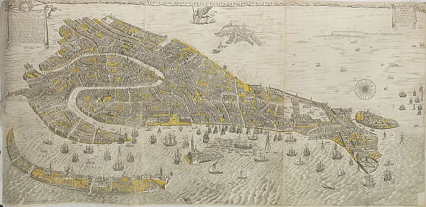 Vero e real disegno della inclita cita di Venetia. (Panorama of Venice), 1676. Creator: Scolari