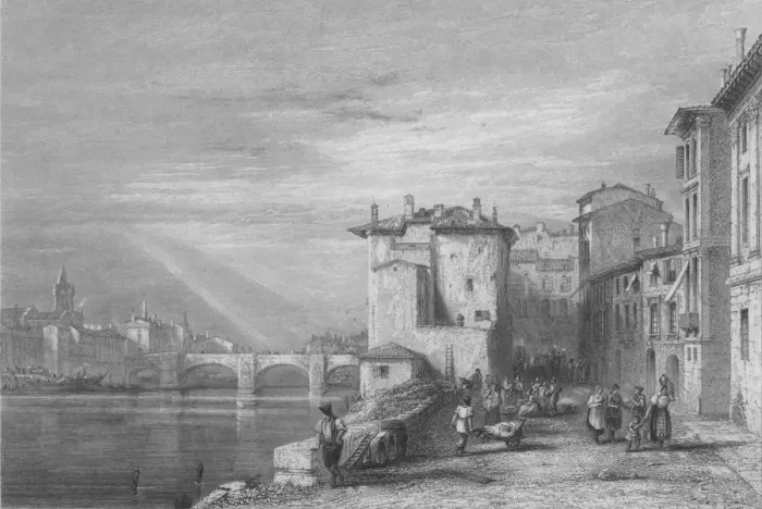 Framed Print : Verona, 1832. Creator: Edward Francis Finden
