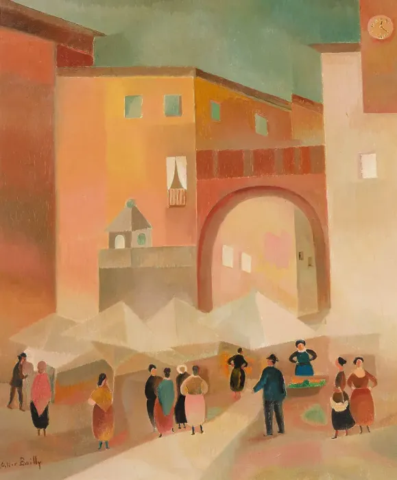 Framed Print : Verona Market, 1926. Creator: Bailly, Alice (1872-1938) Framed Print : Verona Market, 1926. Creator: Bailly, Alice (1872-1938)