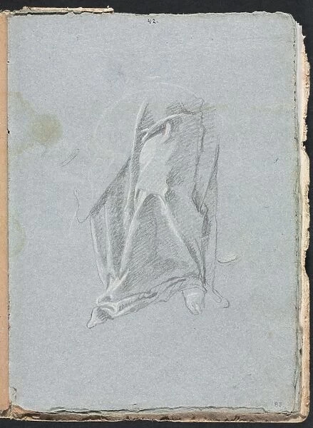Verona Sketchbook: Drapery with foot (page 83), 1760. Creator: Francesco Lorenzi (Italian