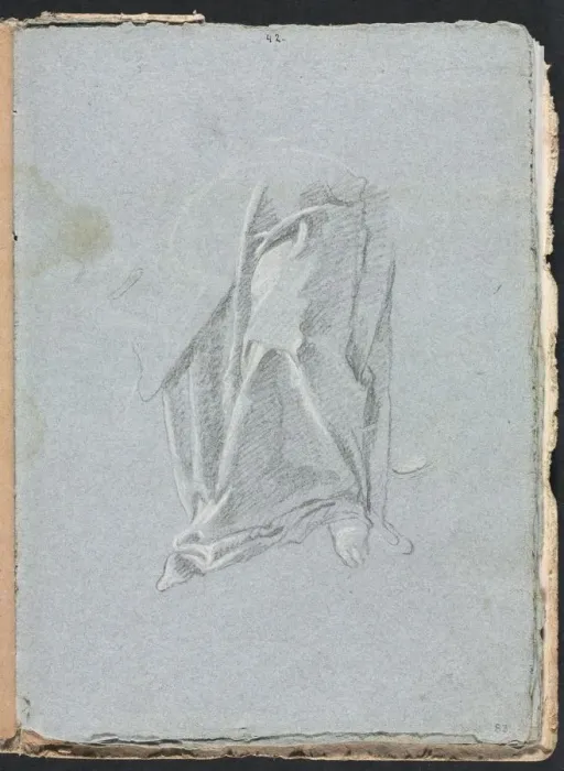 Framed Print : Verona Sketchbook: Drapery with foot (page 83), 1760. Creator: Francesco Lorenzi (Italian Framed Print : Verona Sketchbook: Drapery with foot (page 83), 1760. Creator: Francesco Lorenzi (Italian