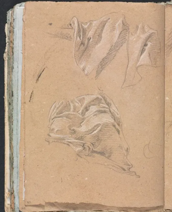 Framed Print : Verona Sketchbook: Drapery studies (page 90), 1760. Creator: Francesco Lorenzi (Italian Framed Print : Verona Sketchbook: Drapery studies (page 90), 1760. Creator: Francesco Lorenzi (Italian