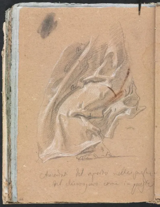Framed Print : Verona Sketchbook: Drapery study with foot and inscription (page 88), 1760. Creator Framed Print : Verona Sketchbook: Drapery study with foot and inscription (page 88), 1760. Creator