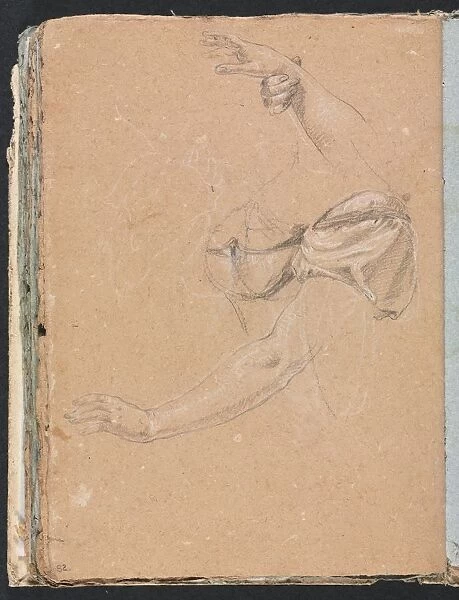 Verona Sketchbook: Female arms and hands with drapery (page 82), 1760. Creator: Francesco Lorenzi