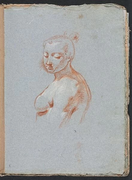 Verona Sketchbook: Female nude (page 27), 1760. Creator: Francesco Lorenzi (Italian, 1723-1787)