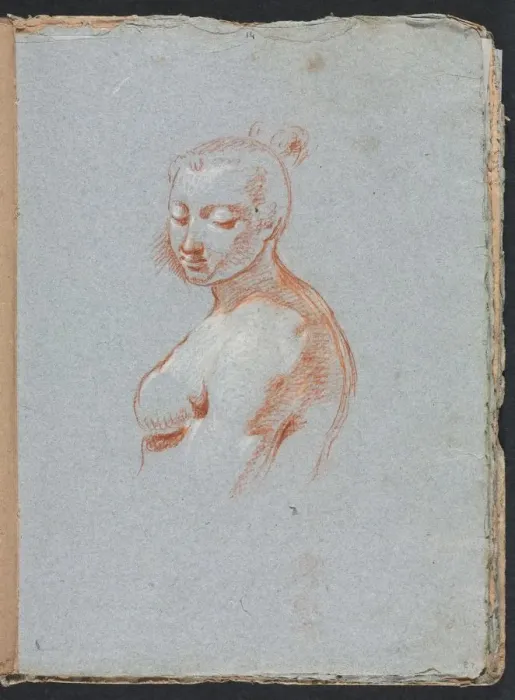 Framed Print : Verona Sketchbook: Female nude (page 27), 1760. Creator: Francesco Lorenzi (Italian, 1723-1787) Framed Print : Verona Sketchbook: Female nude (page 27), 1760. Creator: Francesco Lorenzi (Italian, 1723-1787)