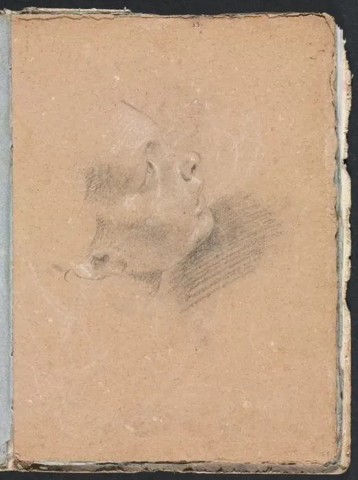 Framed Print : Verona Sketchbook: Female profile (page 65), 1760. Creator: Francesco Lorenzi (Italian, 1723-1787) Framed Print : Verona Sketchbook: Female profile (page 65), 1760. Creator: Francesco Lorenzi (Italian, 1723-1787)