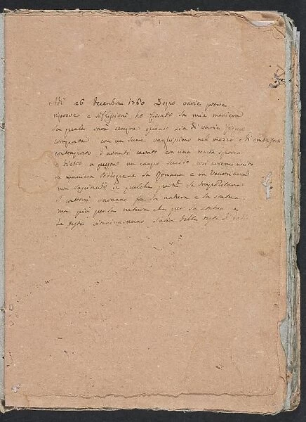 Verona Sketchbook: Inscription (page 1), 1760. Creator: Francesco Lorenzi (Italian, 1723-1787)