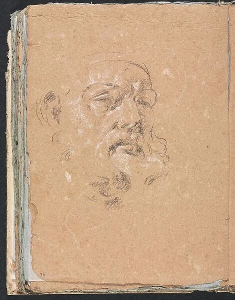 Verona Sketchbook: Male head (page 76), 1760. Creator: Francesco Lorenzi (Italian, 1723-1787)