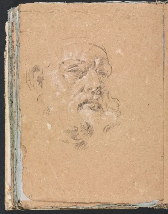 Framed Print : Verona Sketchbook: Male head (page 76), 1760. Creator: Francesco Lorenzi (Italian, 1723-1787) Framed Print : Verona Sketchbook: Male head (page 76), 1760. Creator: Francesco Lorenzi (Italian, 1723-1787)