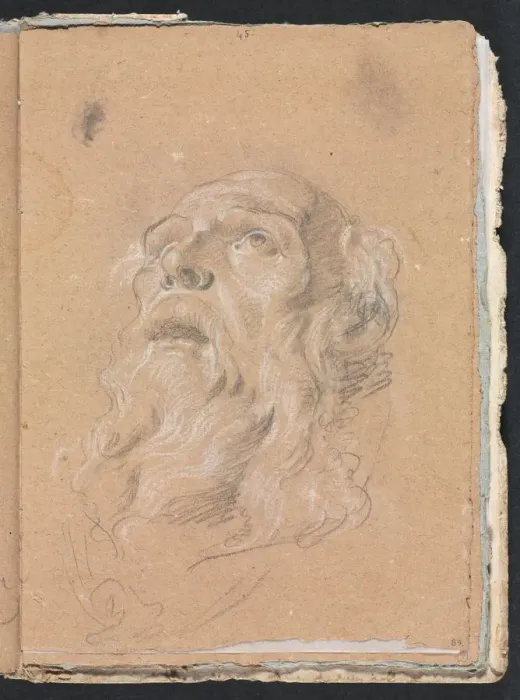 Framed Print : Verona Sketchbook: Male head (page 89), 1760. Creator: Francesco Lorenzi (Italian, 1723-1787) Framed Print : Verona Sketchbook: Male head (page 89), 1760. Creator: Francesco Lorenzi (Italian, 1723-1787)