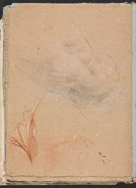 Verona Sketchbook: Nude male torso with drapery (page 16), 1760. Creator: Francesco Lorenzi