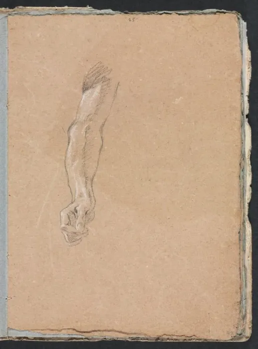Framed Print : Verona Sketchbook: Right arm and hand (page 49), 1760. Creator: Francesco Lorenzi (Italian Framed Print : Verona Sketchbook: Right arm and hand (page 49), 1760. Creator: Francesco Lorenzi (Italian