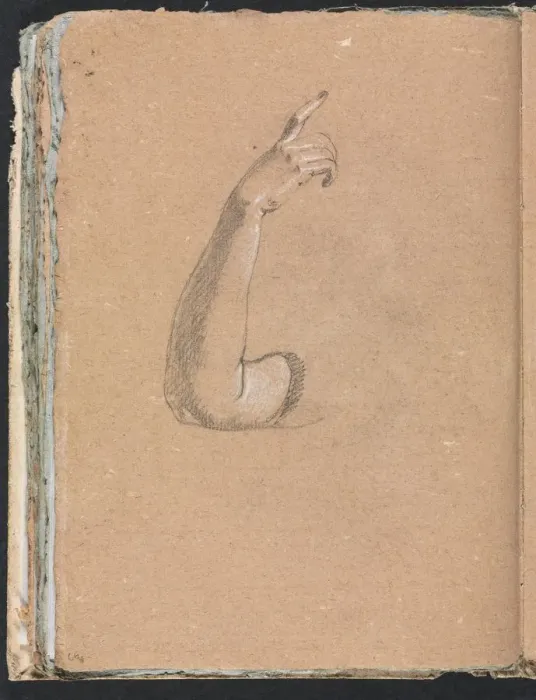 Framed Print : Verona Sketchbook: Right arm and hand (page 66), 1760. Creator: Francesco Lorenzi (Italian Framed Print : Verona Sketchbook: Right arm and hand (page 66), 1760. Creator: Francesco Lorenzi (Italian