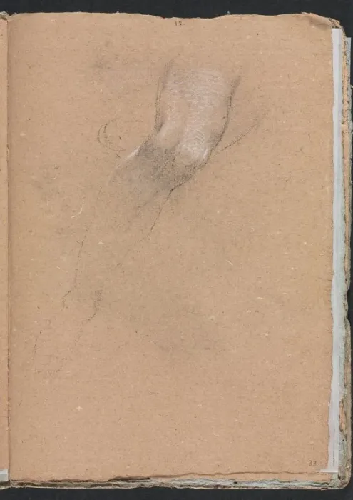 Framed Print : Verona Sketchbook: Right leg (page 33), 1760. Creator: Francesco Lorenzi (Italian, 1723-1787) Framed Print : Verona Sketchbook: Right leg (page 33), 1760. Creator: Francesco Lorenzi (Italian, 1723-1787)