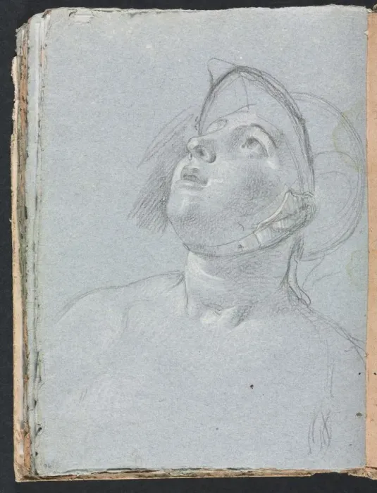 Framed Print : Verona Sketchbook: Soldier (page 96), 1760. Creator: Francesco Lorenzi (Italian, 1723-1787) Framed Print : Verona Sketchbook: Soldier (page 96), 1760. Creator: Francesco Lorenzi (Italian, 1723-1787)