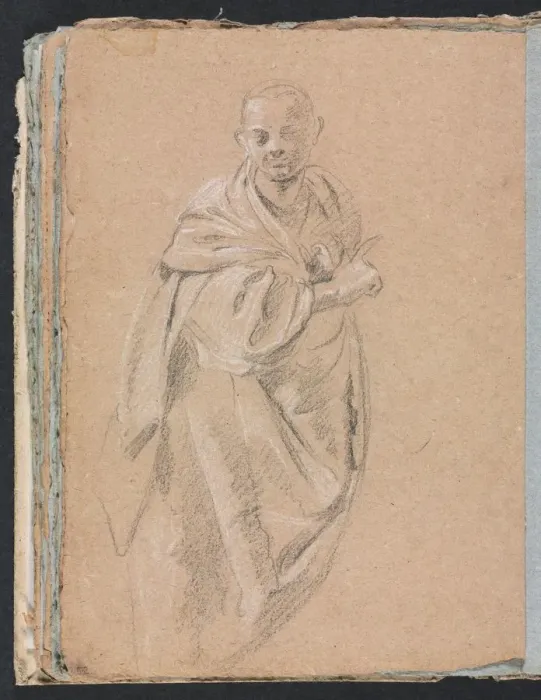 Framed Print : Verona Sketchbook: Standing monk (page 52), 1760. Creator: Francesco Lorenzi (Italian, 1723-1787) Framed Print : Verona Sketchbook: Standing monk (page 52), 1760. Creator: Francesco Lorenzi (Italian, 1723-1787)
