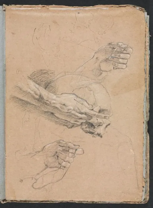 Framed Print : Verona Sketchbook: Study of hands and skull (page 21), 1760. Creator: Francesco Lorenzi (Italian Framed Print : Verona Sketchbook: Study of hands and skull (page 21), 1760. Creator: Francesco Lorenzi (Italian