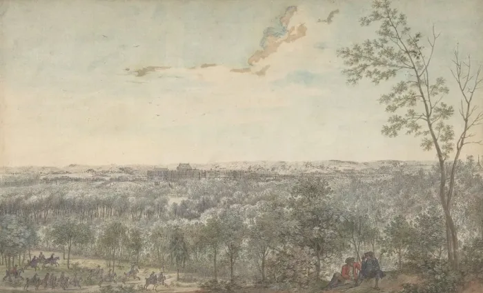 Framed Print : Versailles Seen from the Southwest, 1779. Creator: Louis Nicolas de Lespinasse Framed Print : Versailles Seen from the Southwest, 1779. Creator: Louis Nicolas de Lespinasse