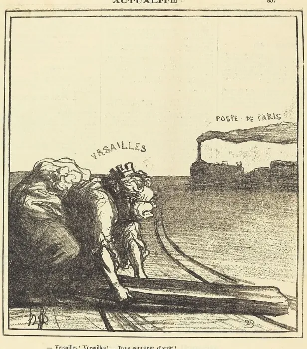 Framed Print : Versailles!... Trois semaines d'arrêt!, 1871. Creator: Honore Daumier Framed Print : Versailles!... Trois semaines d'arrêt!, 1871. Creator: Honore Daumier
