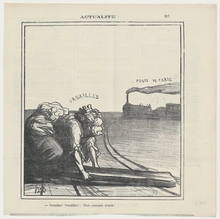 Framed Print : Versailles! Versailles!... Trois semaines d'arret!, 1871. Creator: Honore Daumier. Versailles! Versailles!... Trois semaines d'arret!, 1871. Creator: Honore Daumier Framed Print : Versailles! Versailles!... Trois semaines d'arret!, 1871. Creator: Honore Daumier. Versailles! Versailles!... Trois semaines d'arret!, 1871. Creator: Honore Daumier