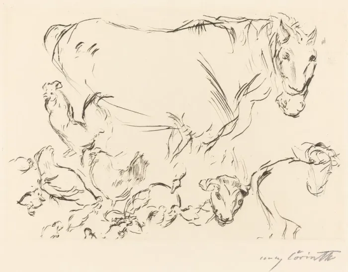 Framed Print : Verschiedene Tierstudien (Animal Studies), 1917. Creator: Lovis Corinth Framed Print : Verschiedene Tierstudien (Animal Studies), 1917. Creator: Lovis Corinth