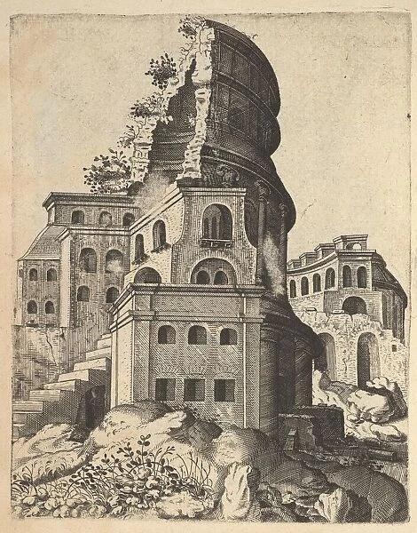 Vertical Landscape with the Ruins of the Temple of Venus and Roma