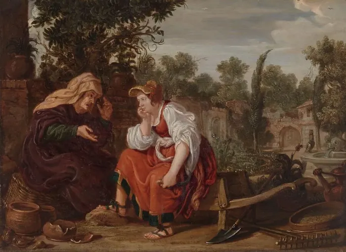 Framed Print : Vertumnus and Pomona, 1617. Creator: Jan Tengnagel Framed Print : Vertumnus and Pomona, 1617. Creator: Jan Tengnagel