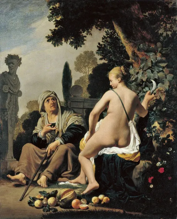 Framed Print : Vertumnus and Pomona. Artist: Everdingen, Caesar Boetius van (1616-1678) Framed Print : Vertumnus and Pomona. Artist: Everdingen, Caesar Boetius van (1616-1678)