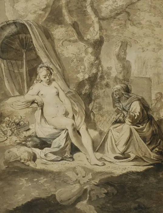 Framed Print : Vertumnus and Pomona. Creator: Nikolaus Knüpfer Framed Print : Vertumnus and Pomona. Creator: Nikolaus Knüpfer