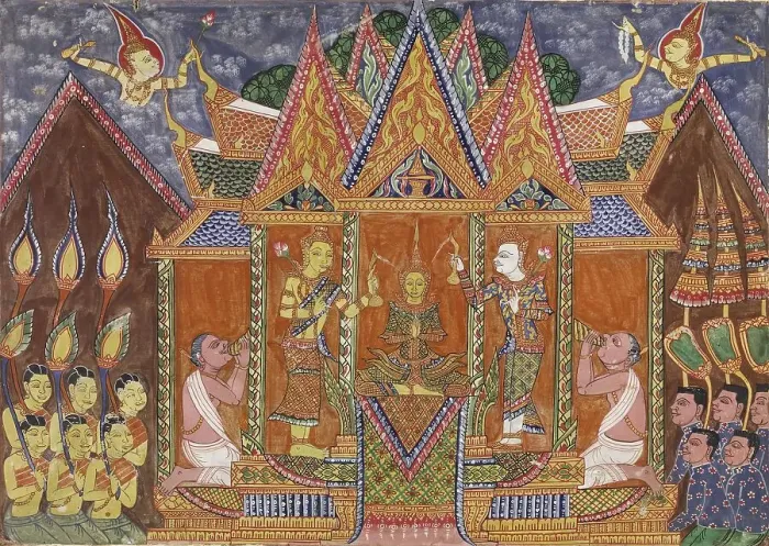 Framed Print : Vessantara Jataka, Chapter 1, 1920-1940. Creator: Unknown Framed Print : Vessantara Jataka, Chapter 1, 1920-1940. Creator: Unknown