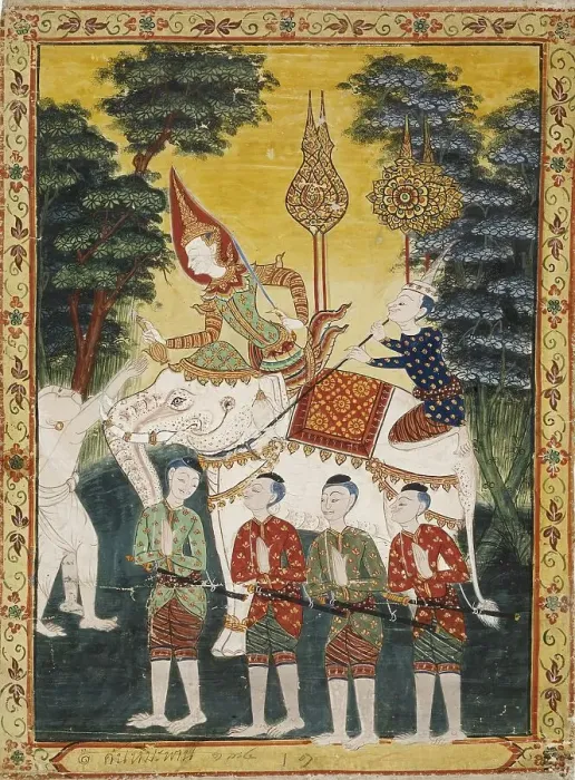 Framed Print : Vessantara Jataka, Chapter 2 (Himavanta Forest), c1850-1870. Creator: Unknown Framed Print : Vessantara Jataka, Chapter 2 (Himavanta Forest), c1850-1870. Creator: Unknown