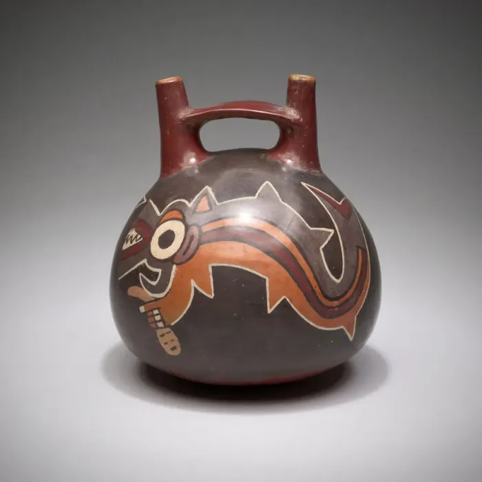 Framed Print : Vessel Depicting an Anthropomorphic Shark Holding a Trophy Head, 180 B. C. / A. D. 500 Framed Print : Vessel Depicting an Anthropomorphic Shark Holding a Trophy Head, 180 B. C. / A. D. 500