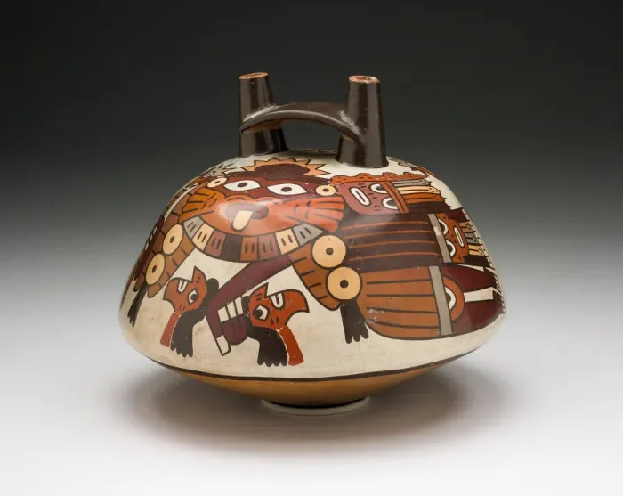 Framed Print : Vessel Depicting a Masked Warrior Holding Trophy Heads, 180 B. C. / A. D. 500 Framed Print : Vessel Depicting a Masked Warrior Holding Trophy Heads, 180 B. C. / A. D. 500